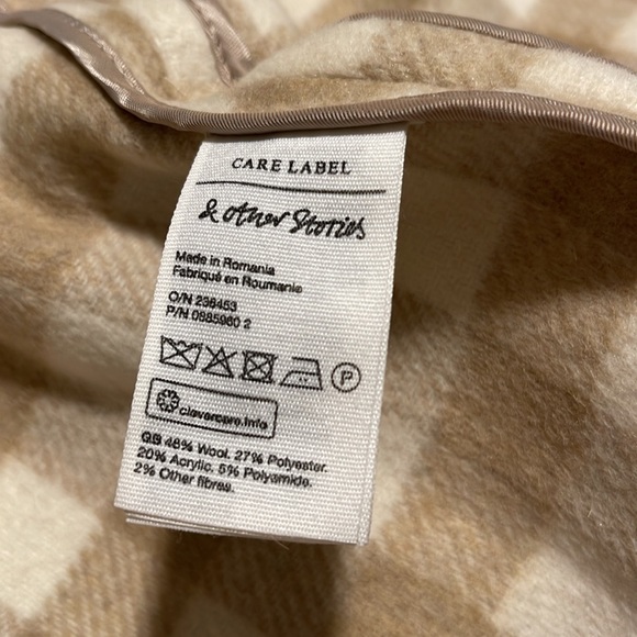 & Other Stories Oversized Plaid Wool Shacket Jacket Size 4 - Picture 8 of 9